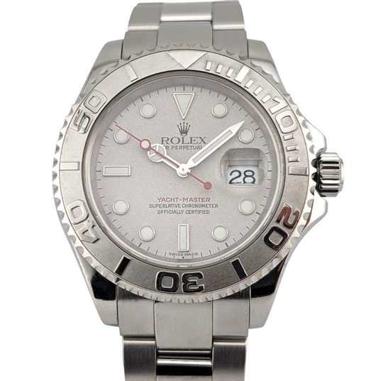 Rolex 16622 Yachtmaster Platinum Dial 40mm 2001 P Serial Box & Papers